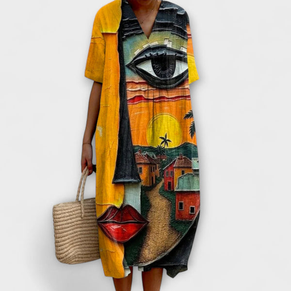 Daniela – Vestido de verão arejado até ao joelho