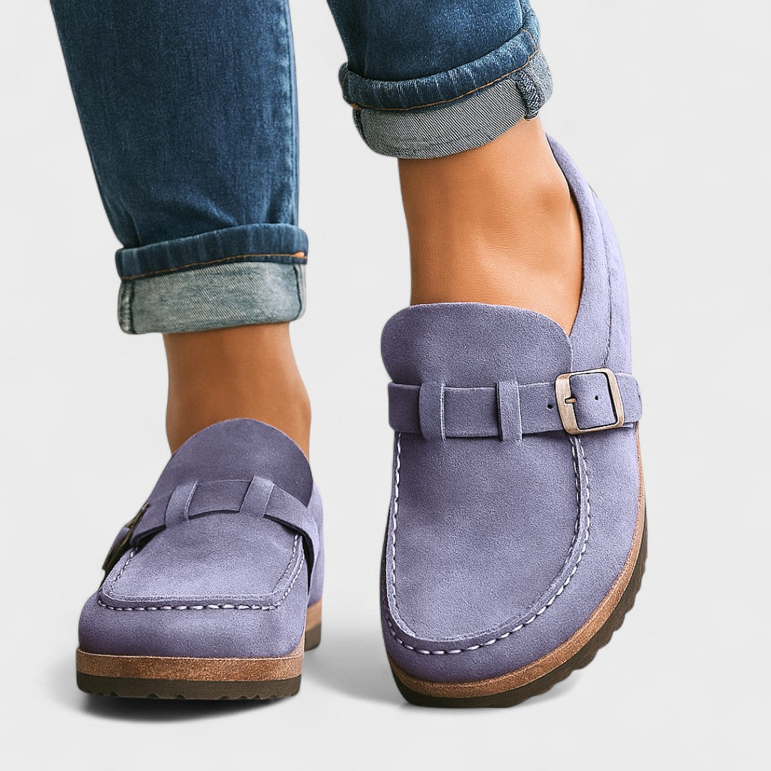 Inês - Mocassins de Camurça com Fivela