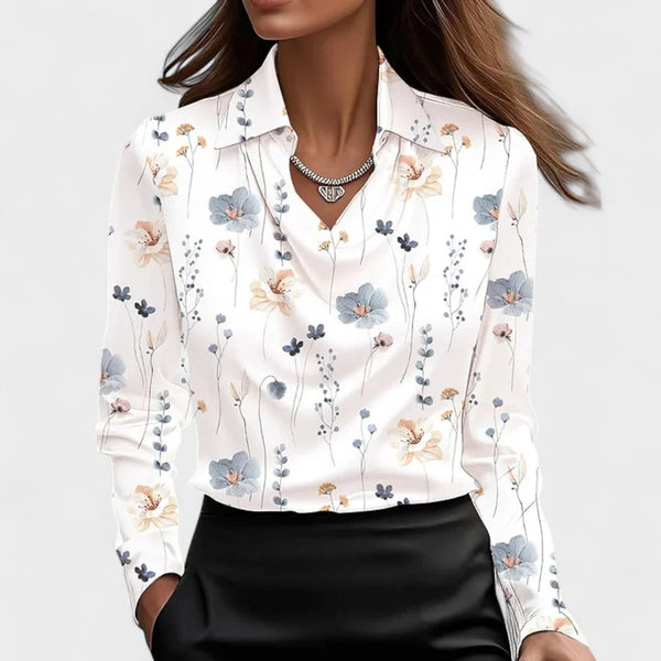 Gabriela - Blusa de Cetim com Decote